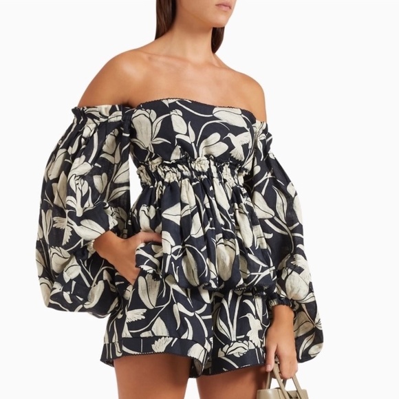 Agua by Agua Bendita Toronjil Shorts Sz M and Jamaica Peplum Top Sz M - Picture 2 of 16